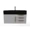 Castello Usa Nile 36" Wall Mounted Gray Vanity With Black Top And  Gold Handles CB-MC-36G-GLD-2053-BL - alternate 1
